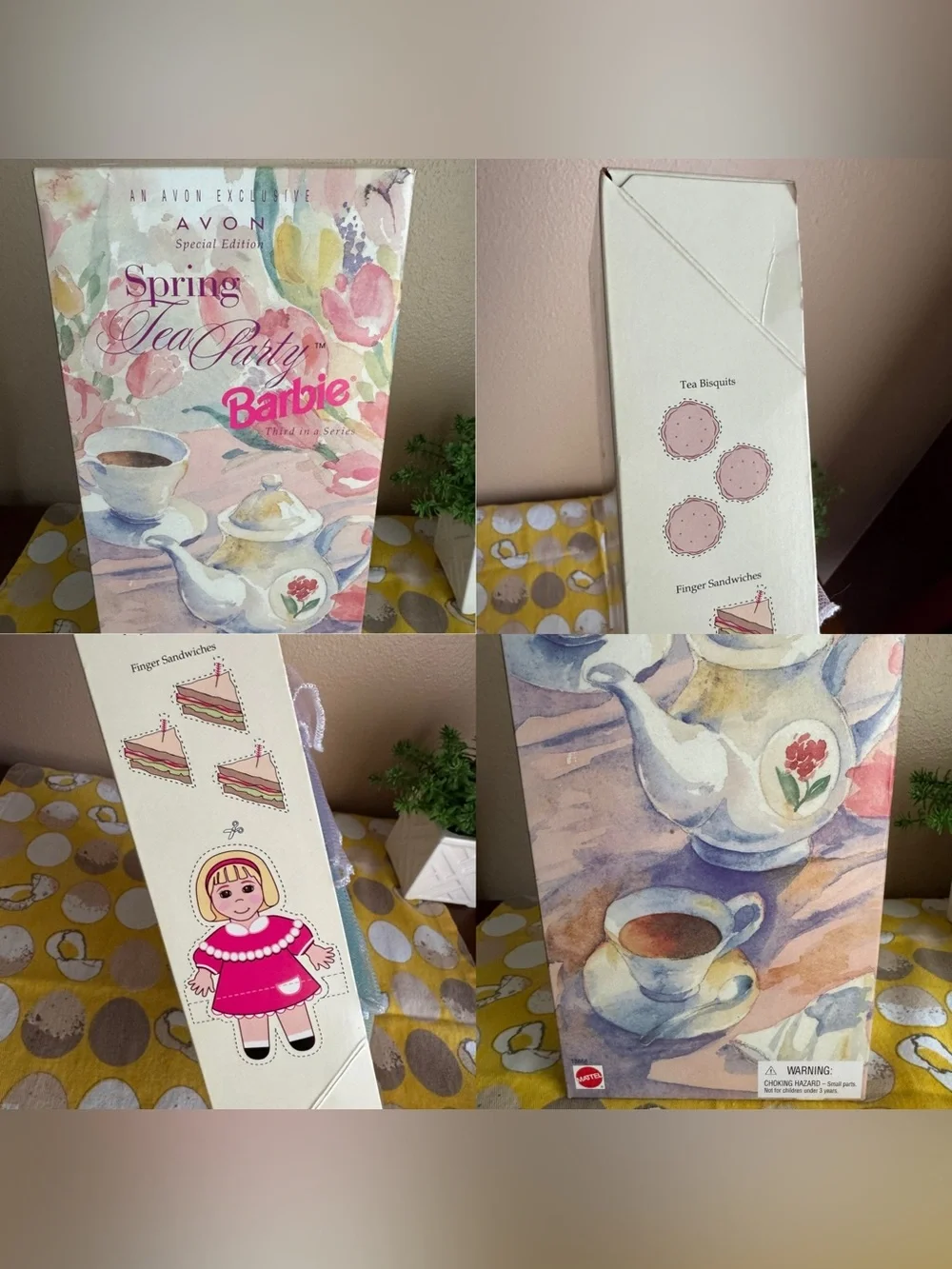 NIB Avon Spring Tea Party  Barbie brunette doll 3rd in series